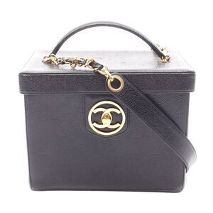 Chanel Caviar Skin 2WAY Handbag Black